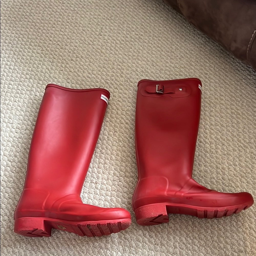 Hunter Red Tall Rain Boots